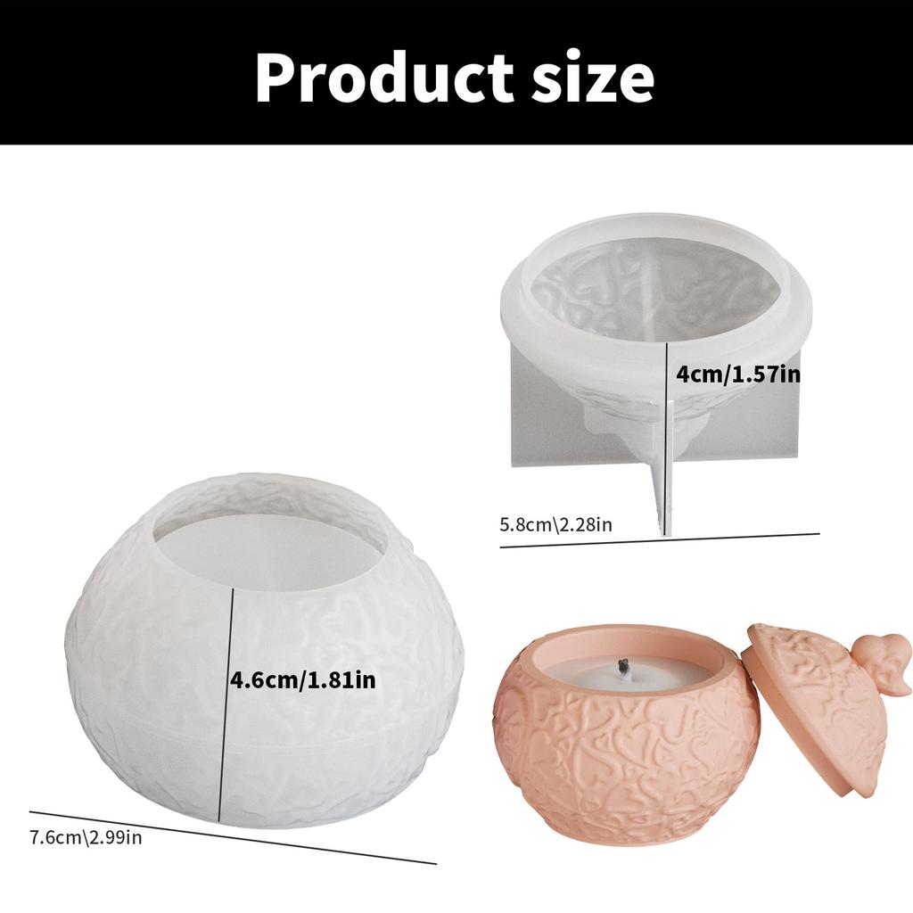 Matrițe multifuncționale pentru borcane, matrițe pentru crafting cu capac, model de inimă, matrițe pentru sfeșnice, pentru lumânări și depozitare creativă