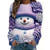 Christmas Snowman 3D Printed Sweatshirt Women's Fashion Casual Street Style Crew Neck Hoodie Y2k Pullover Harajuku Style Top Wom