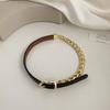 Women Fashion Leather Chain Necklace A Two-Wearing Neck Joint Bracelet