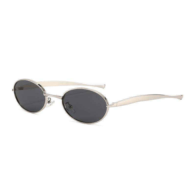 Fashion Vintage Metal Oval Sunglasses Women Small Frame Eyewear Summer Traveling Drive Sun Glasses Female European And American