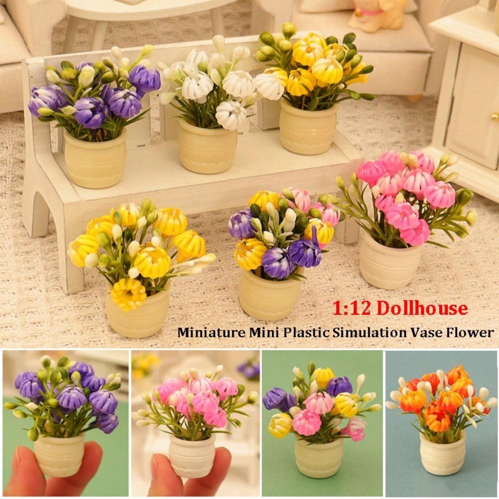 3pcs Plastic Dollhouse Miniature Simulation Vase  Doll House Accessories