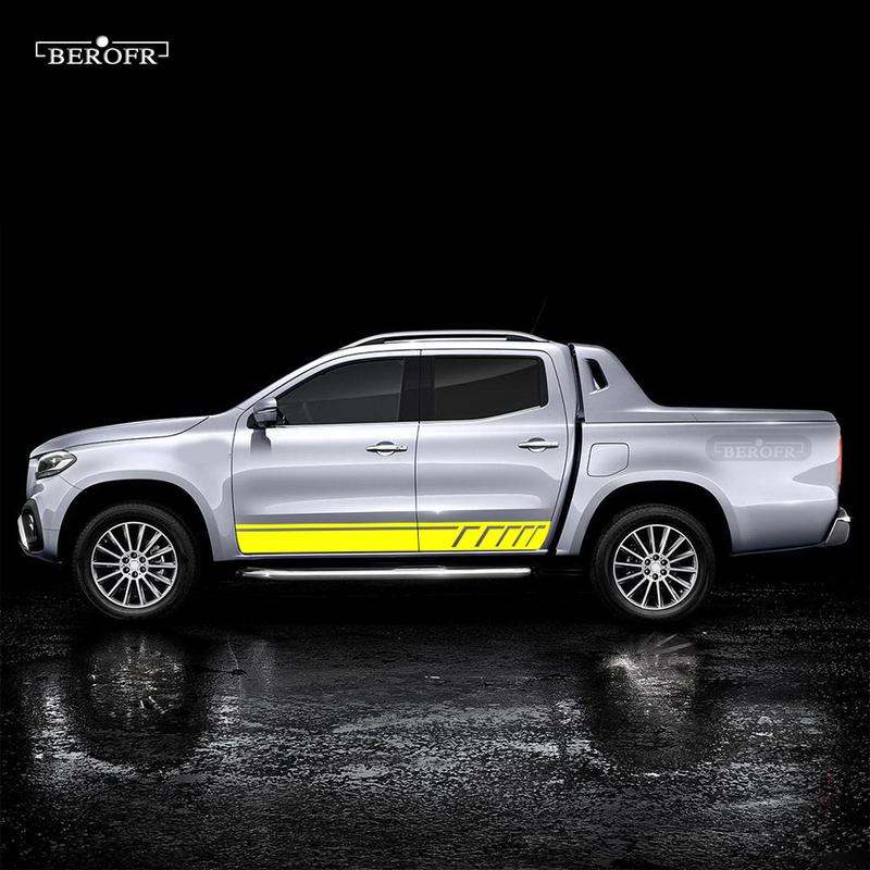 2Pcs for Mercedes Benz X Class W470 Car Sticker Side Door Styling Sport Racing Stripe Skirt Vinyl Body Long Decal Accessories