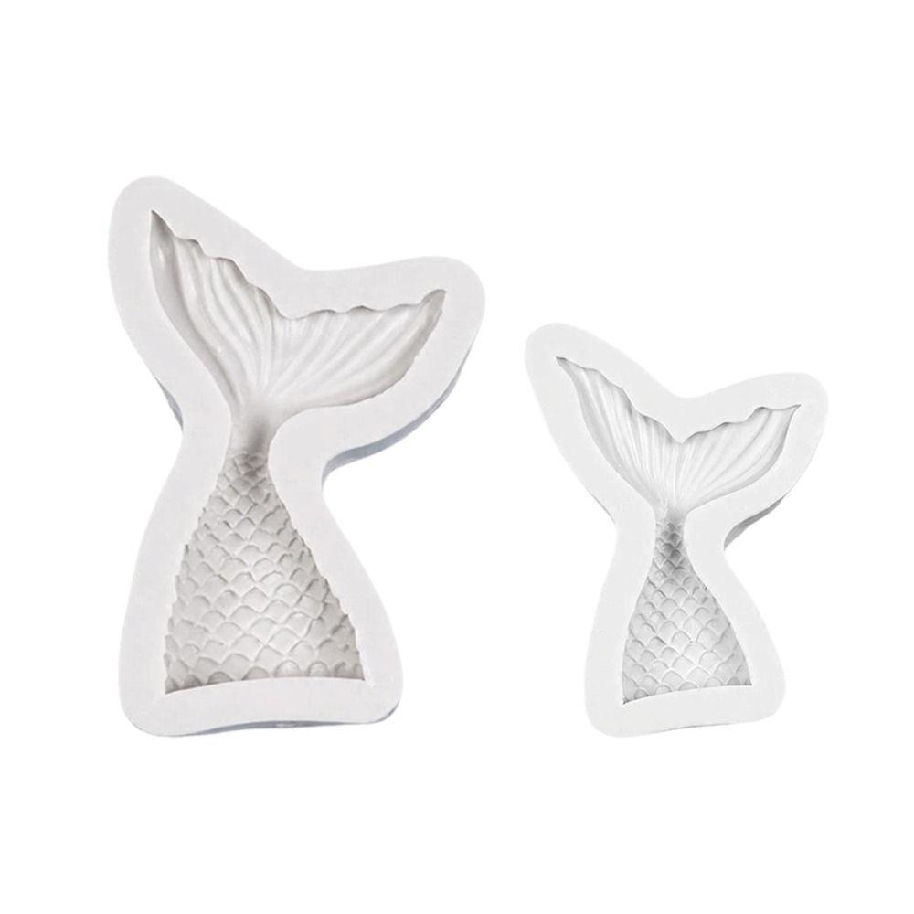 2PCS Easy Cleaning Mermaid Tail Mold Nonstick Marine Cake Decorating Mold  Edging Fondant Decoration