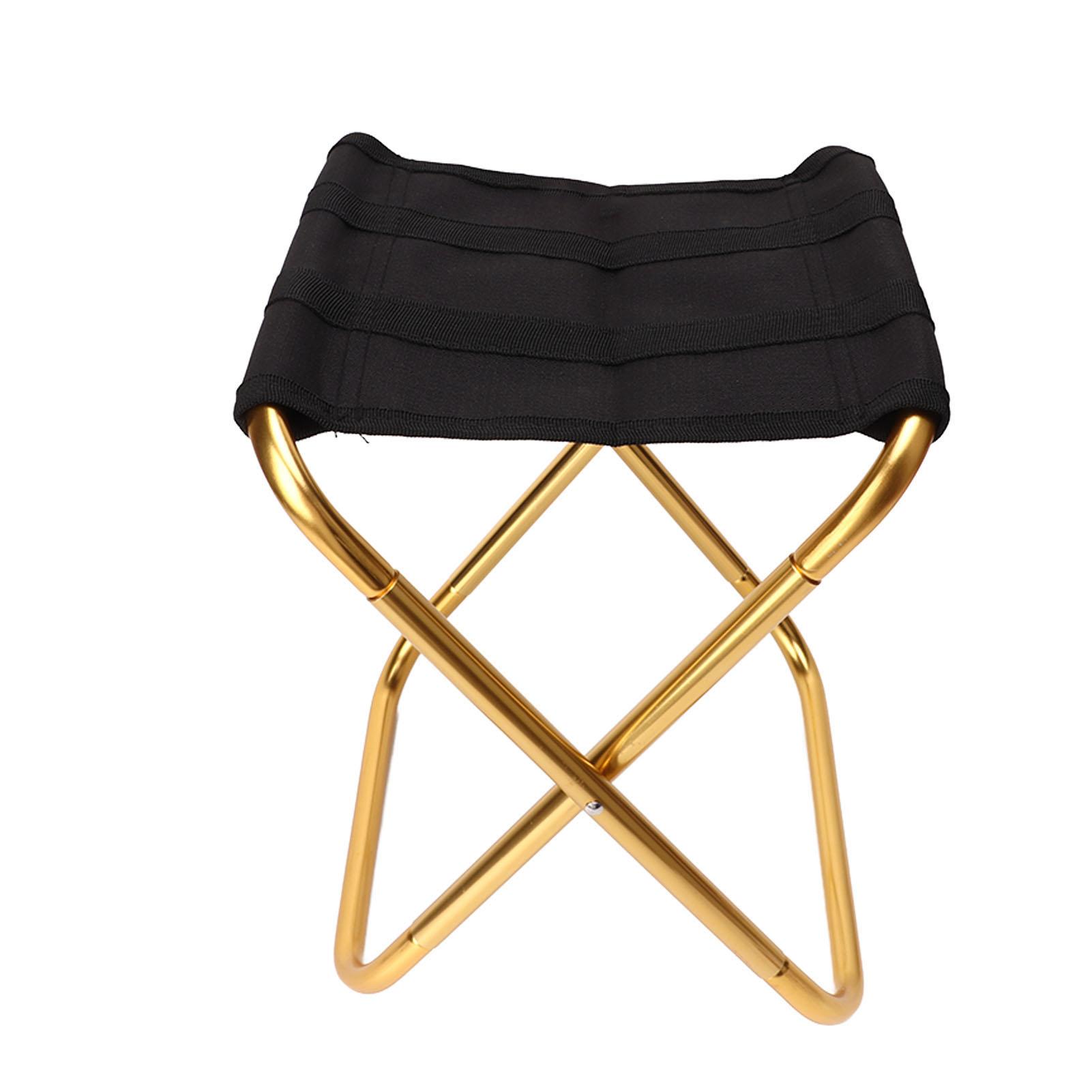 

Outdoor Folding Chair Aluminum Alloy Fishing Chair Barbecue Camping Foldable Stool Portable Train Stool Black