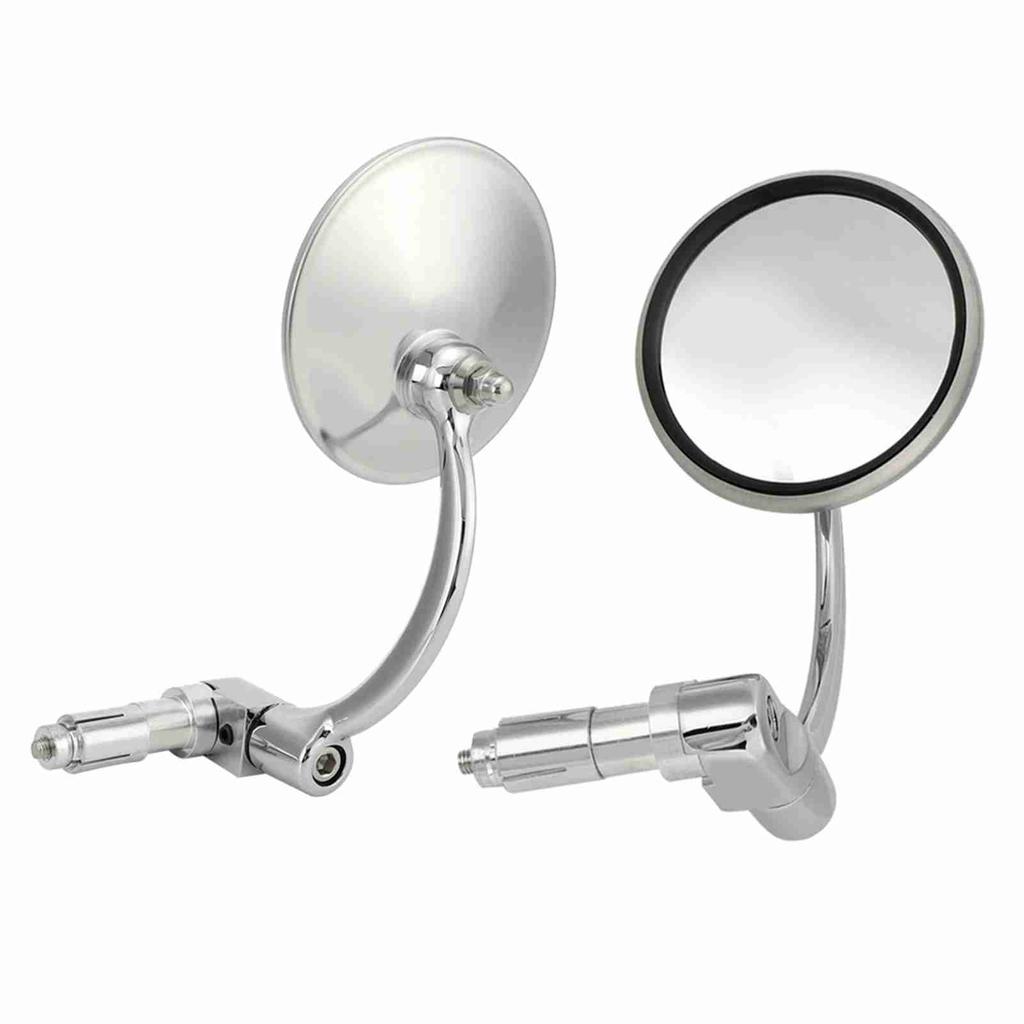 1 Paar Vintage Edelstahl Motorrad Modifiziertes Renn Rückspiegel Reflektierender Seitenspiegel