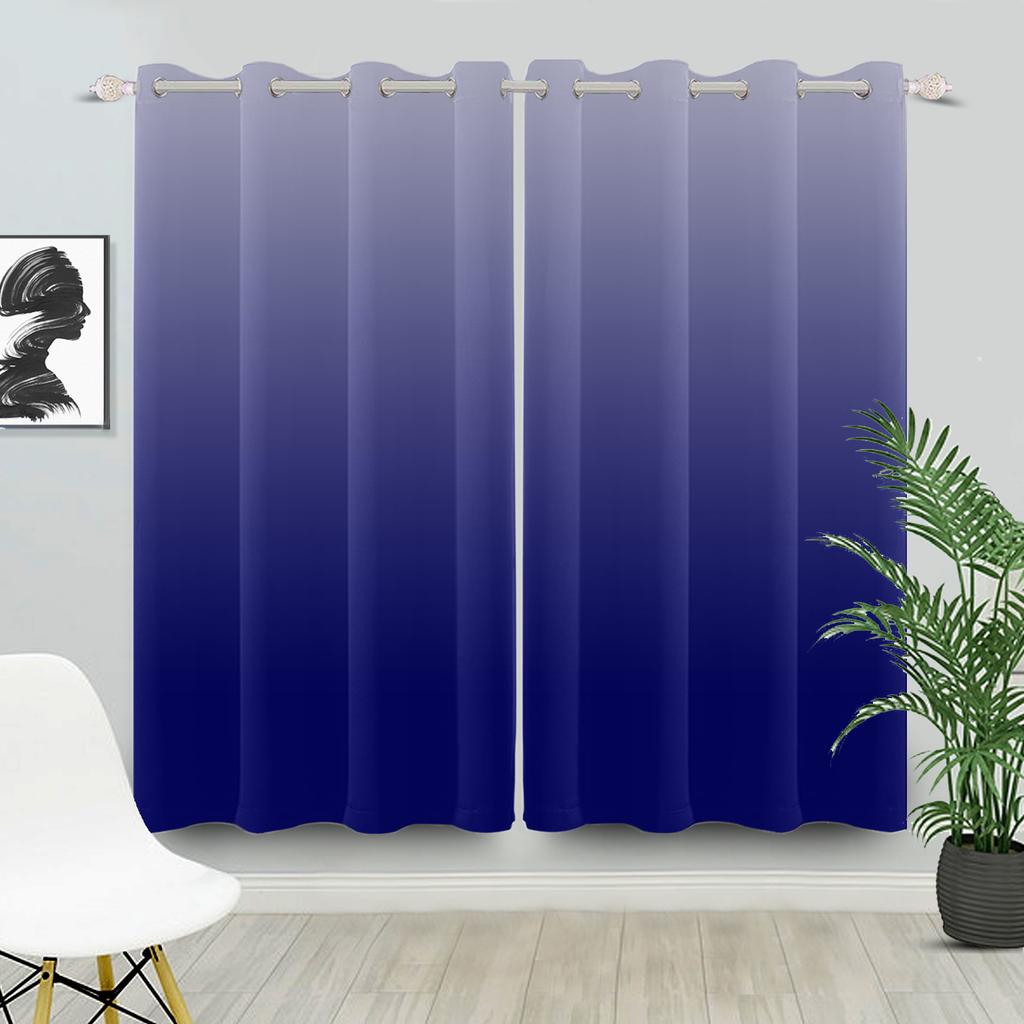 Modern Solid Color Gradient Curtains Minimalist Style Interior Living Room Sizes Curtain Darkening For Area Made Of Polyester