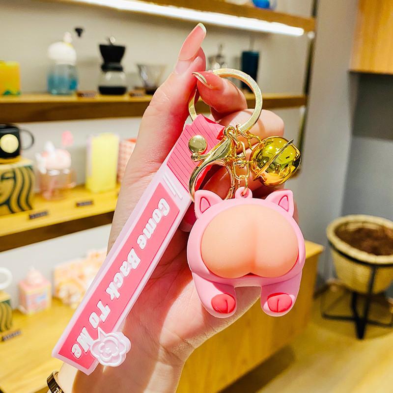 Adorable Bunny Silicone Keychain Charming Bag Decoration For Couples And Kids