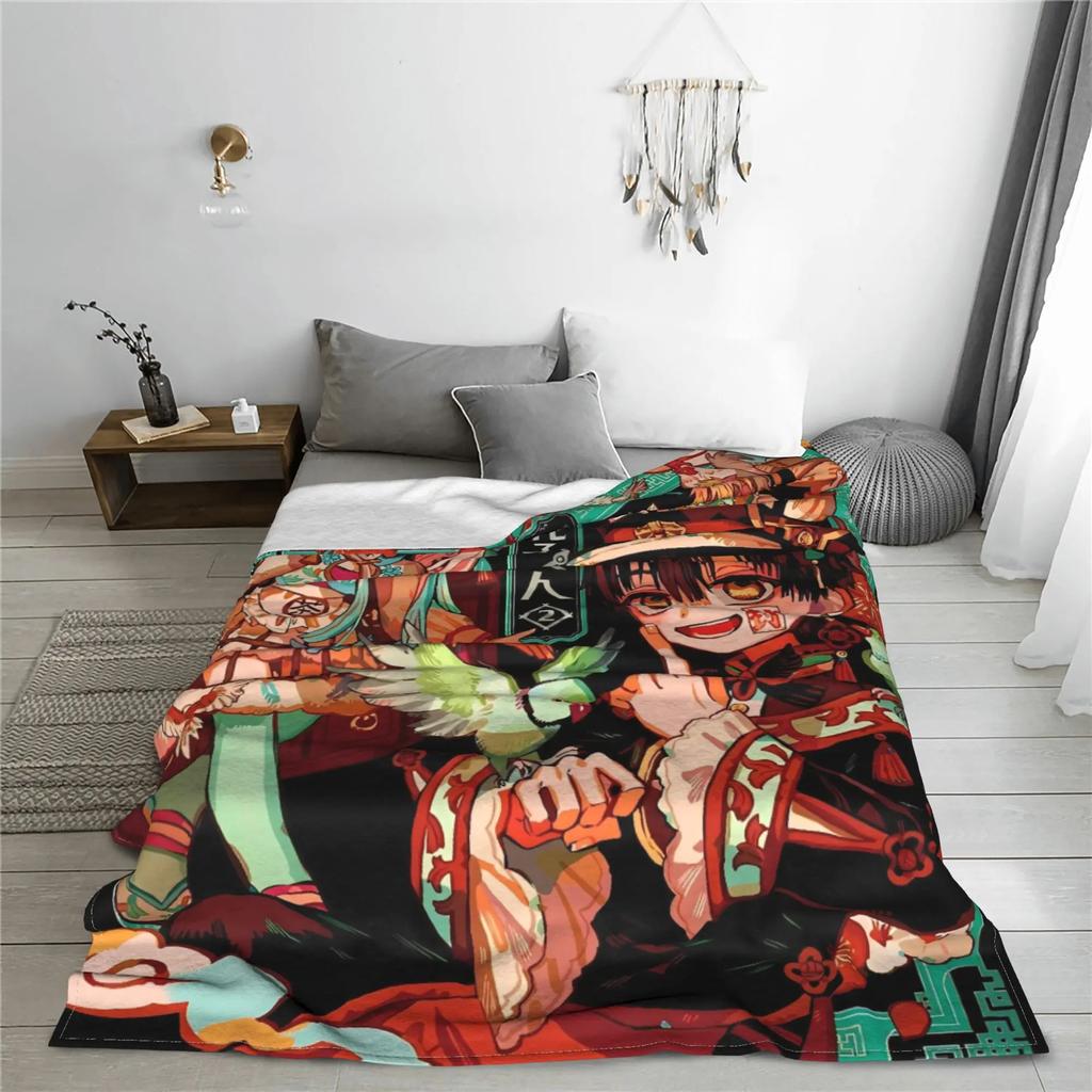Kawaii Hanako Kun Japanese Blanket Travel Office Flannel Throw Blanket For Home Decor Warm Soft Quality Bedspread Gift Idea