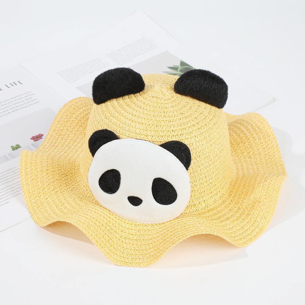 Panda Pattern Kids Summer Sun Hat With Wide Brim For Outdoor Play And Sun Protection