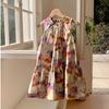 Impresión de Pintura al Óleo Vintage Vestido de Niñas con Volantes Verano Elegante Sin Mangas Chaleco Vestido Infantil Para Niños Pequeños y Medianos