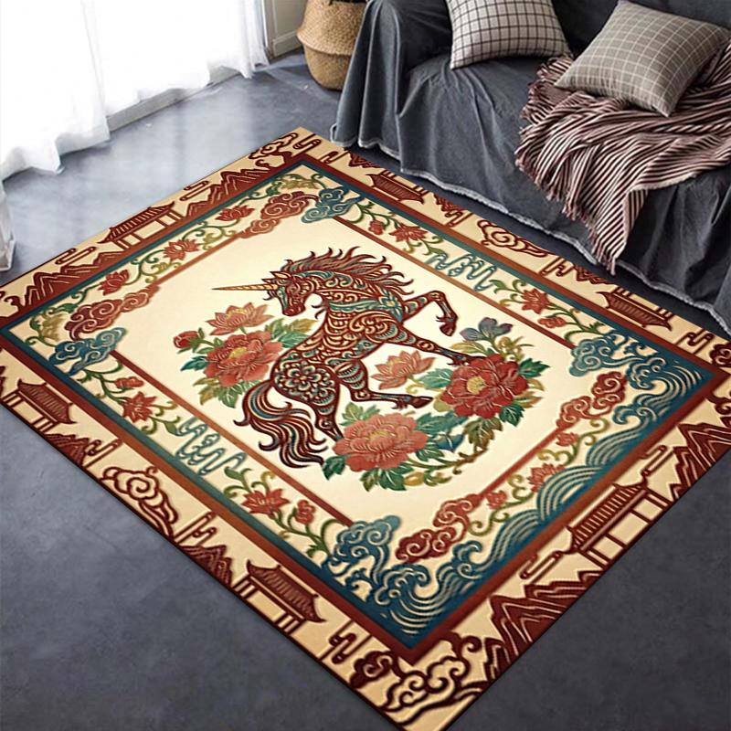 2025 New Unicorn Animal Carpet Rug for Living Room Bedroom Home Sofa Decoration,Kids play Non-slip Floor Mat133