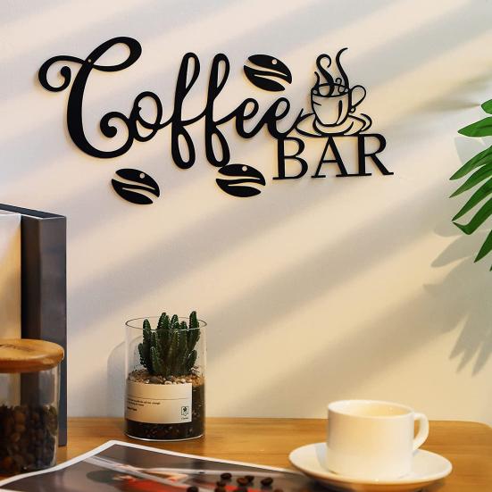 Insegna per bar in metallo, bar in ferro battuto rustico, decorazione da parete, facile da installare, squisita fattura, arte da parete per caffè