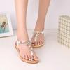 Gold Sandals Women Gladiator Sandals Rhinestones Shoes Woman Flat Sandals Beach