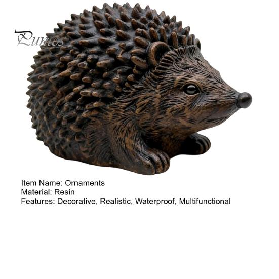 Cute Hedgehog Ornament for Patio Resin Statue Storage Ornament, Waterproof Box Keys Garden, Realistic Animal Figurine Indoor Outdoor Landscape
