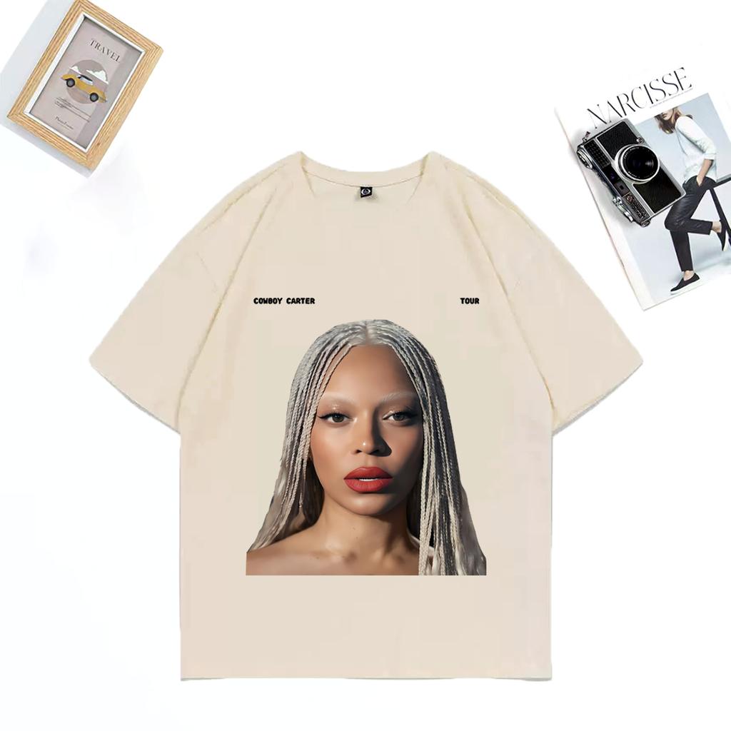 Beyoncé Cowboy Carter Tour 2025 Grafik T-Shirt Unisex DAMEN vintage Hip Hop Streetwear Rundhals Baumwollkleidung Kurzarm T-Shirt