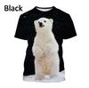 Full Print Animal Polar Bear Graphic T-Shirt For Men Summer Short Sleeve Oversized T Shirt Kids Tees Tops Clothes