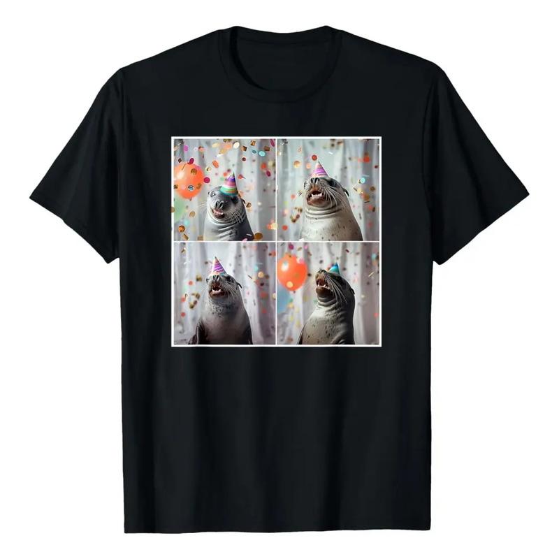 Gorra De Fiesta Con Dise?o De Foca, Divertida Camiseta De Cu S