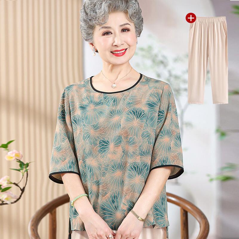 Datang Furen Mid-Aged Women s Summer Blouse Set XL