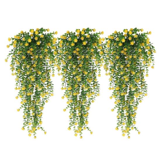 Künstliche Eukalyptusblume, realistisch, für Zuhause, Hochzeit, Garten, Innen- und Außenbereich, Wandbehang, bunte Kunstblumen, herabhängende Ranken, Girlanden-Dekoration