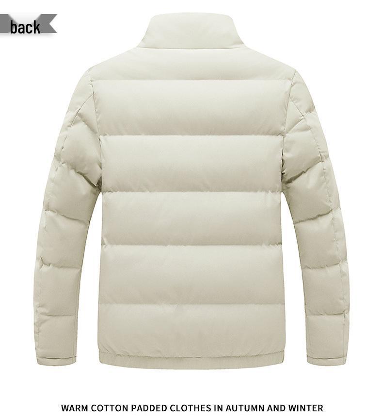 Men's Trendy Stand Collar Cotton Jacket - Thick, Warm Casual Outerwear for Winter