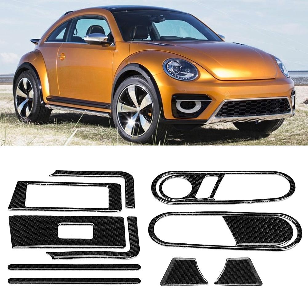 12pcs Car Door Inner Handle Carbon Glass Lift Cover Trim Fit for 12-19