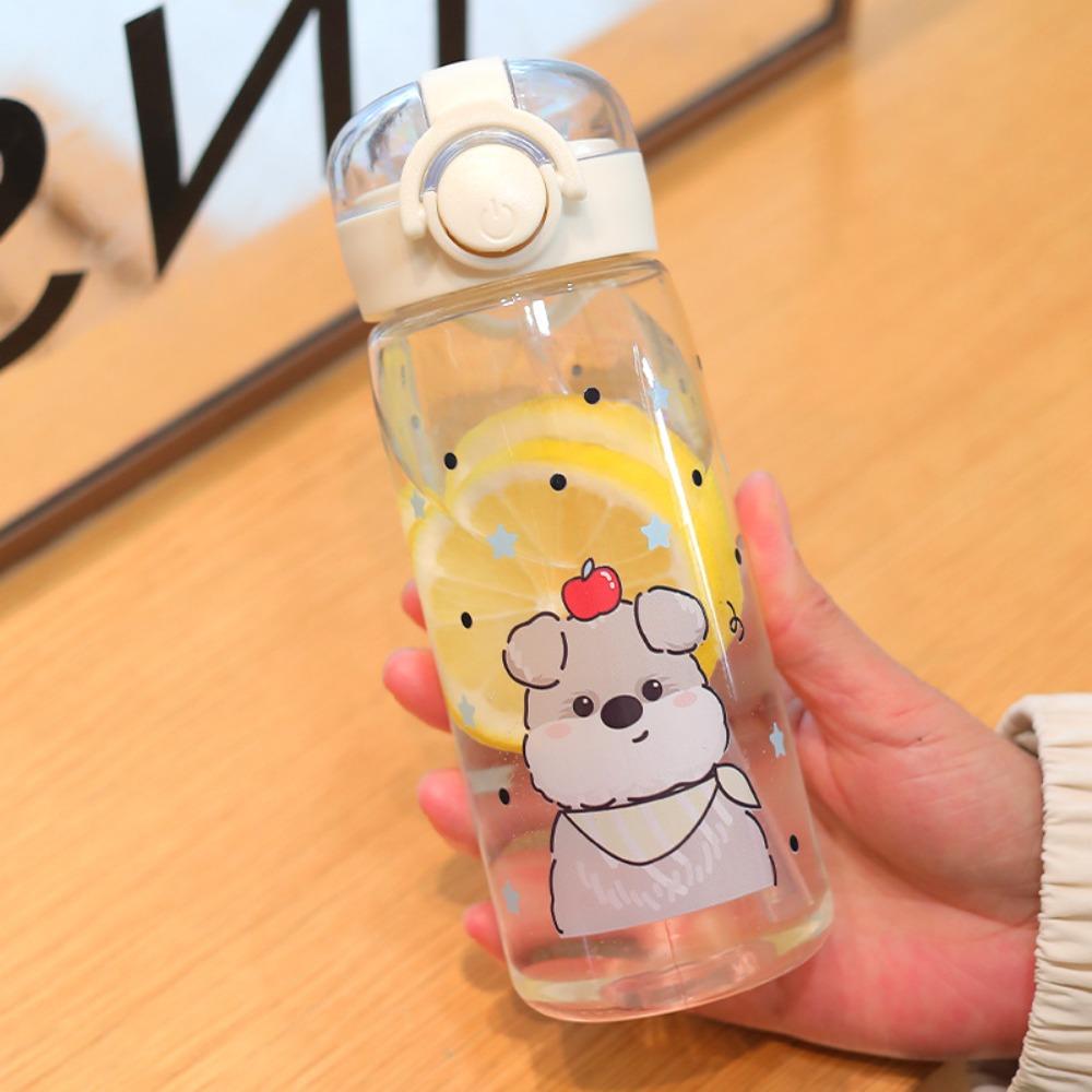 Cute 400ML Straw Water Bottles Capybara Pattern Transparent Children s Water Cup Portable Leak-Proof Drink Cup Sports Fitness