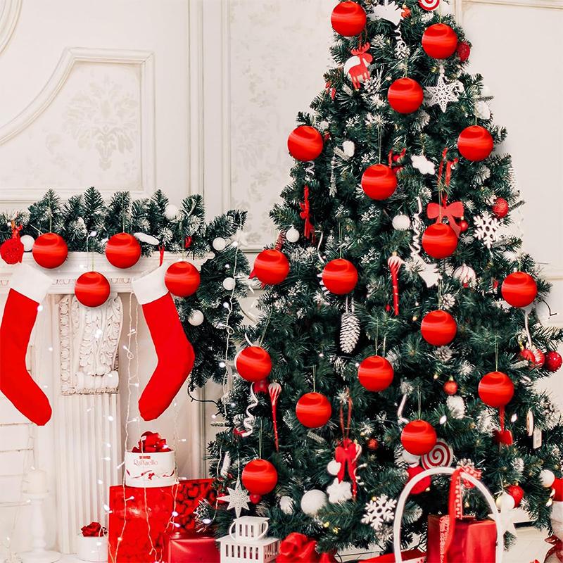 4CM Christmas Satin Ball Christmas Silk Ball Ornament Christmas Tree Hanging Decorations for Home Party Decor New Year Gifts