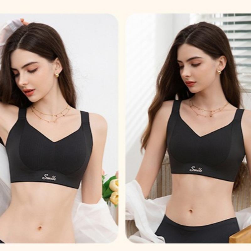 Seamless Foundation Skin‑Tone Tank‑Style Bra,Minimizer Push‑Up Plus Size Brassiere,Gather Side Fat for Large Bust Women