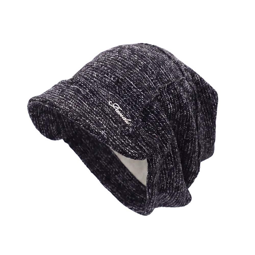 Warm Slouchy Beanie Thick Knit Pullover Hat Visor Bonnet Hat Winter Warm Cap Ladies