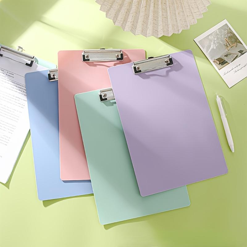 

4 durable PP A4 copy boards - multi-color, thick files and folders with metal clips, suitable for offices, meetings, and writing
