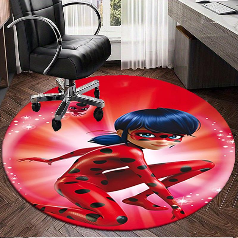 1PC Miraculous Adventures Round Rug, Non-slip Chair Mat, Home Decor, Circle Carpet Perfect for Office, Bedroom, Living Room,Christmas Gift