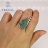 Luxury Natural Emerald Ring  925 Sterling Silver Women Fine Jewelry Engagement  Anniversary
