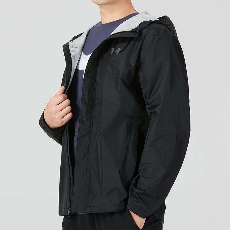 Under Armour Cloudstrike 2.0 Solid Sport Casual Hooded Jacket Men Outerwear Black 1374644-001