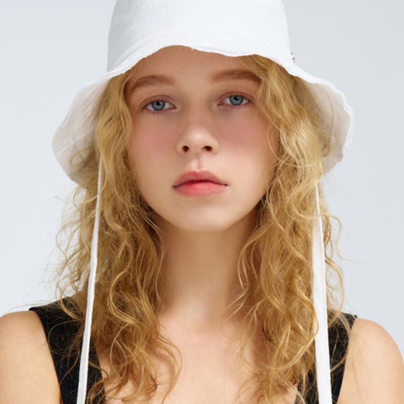 

Шляпа от солнца из льна с широкими полями и завязками Jane (4 цвета) BLACK_Free