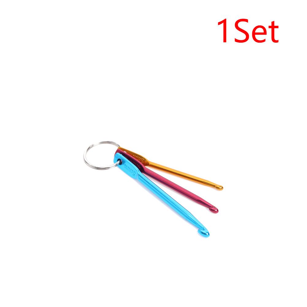 

5 комплектов 3 спицы для вязания крючком разноцветные мини алюминиевые брелки крючки для вязания крючком инструменты для рукоделия вязание плетение иглы для волос 1set