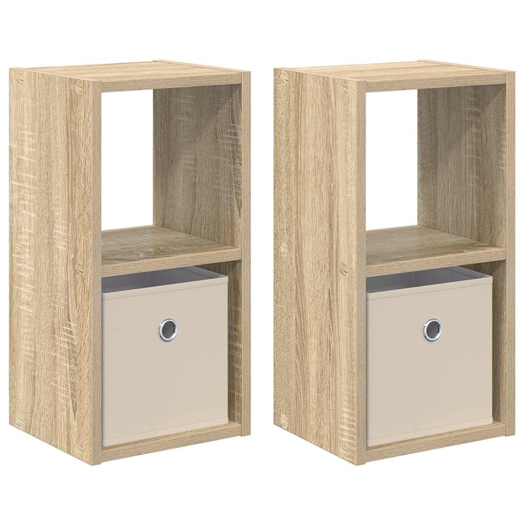Nightstand 2 Pcs Sonoma Oak 25.5 X 22 X 49.5 Cm Engineered Wood