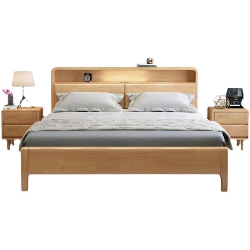 Nordic Solid Wood Bed with Soft or Hard Headboard - Available in 1.5m Single or 1.8m Double.
