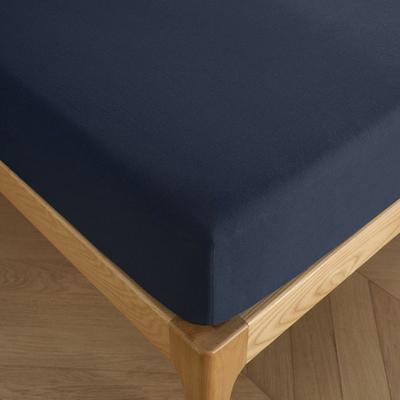 Spannbettlaken 140 x 190 cm 30 cm Zwickel "Premium" für Doppelbett - Premium Midnight Blue
