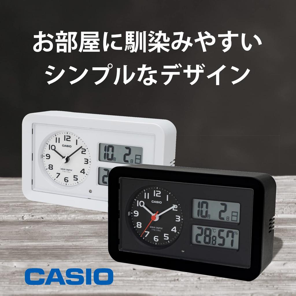 Casio Alarm Clock Radio Black Analog Snooze with Light Automatic Lighting TTM-170NJ-1JF
