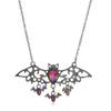 Dark Jewelry Bat Pendant Necklace Alloy Water Crystal For Halloween Decoration