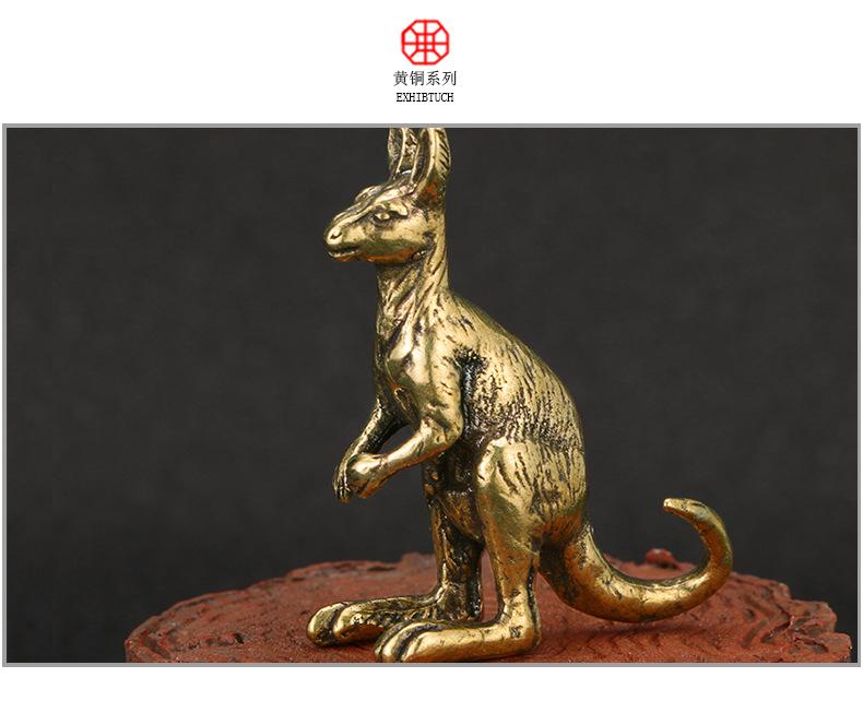 Retro Messing Känguru Ornamente Metallfiguren Antike Tee Haustier Tischdekoration Australische Tiere Souvenir Wohnzimmerdekoration