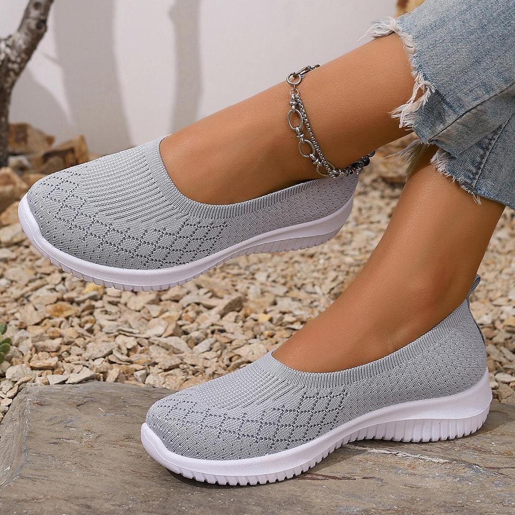 Chaussures à Enfiler en Mesh Printemps pour Femmes d'Âge Moyen et Âgées - Semelle Souple, Style Décontracté Confortable