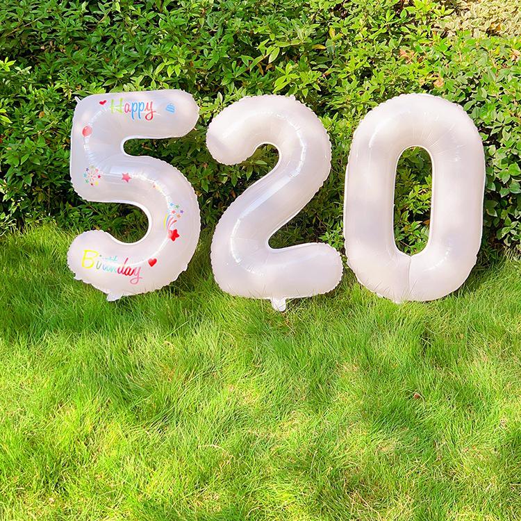 White Number Balloons for Kids' First Birthday Party Decorations