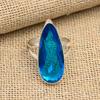 Bijoux en Topaze Bleue Pierre Naturelle Bague Faite à la Main Argent Sterling Massif 925 Pour Cadeau de Mariage