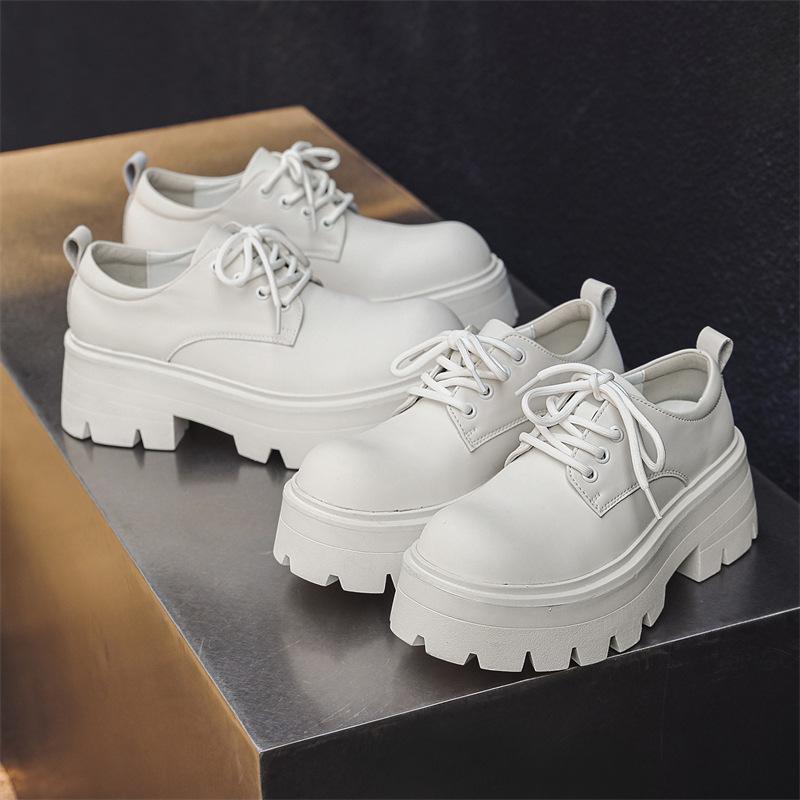 British Style Small Leather Shoes Couple'S New Big Head Single Shoes Platform Muffin Casual Derby Shoes 6113-W