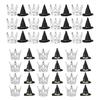 24Pcs Plastic Witch Hat Crowns Cake Toppers for Halloween Cupcakes Insert Birthday Party Decoration Supplies