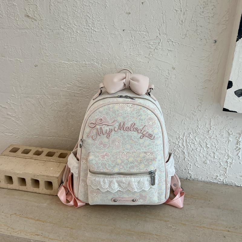 Schoolbag Korean girl heart backpack women's 1011 new bag sweet and cute bow backpack student schoolbag