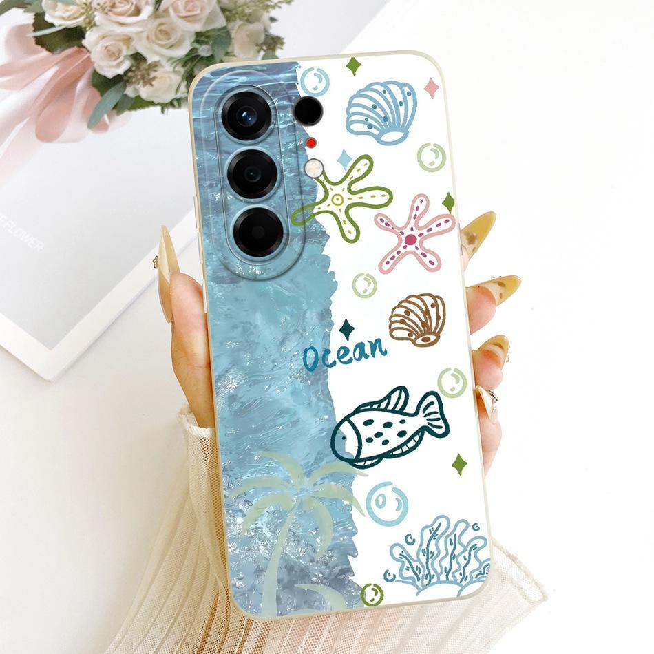 Für Tecno Camon 50 Pro 4G CN5c Niedliche Katze Blume Cartoon Handyhülle Für Tecno Camon 50Pro 4G Weiche Silikonhüllen Stoßfänger