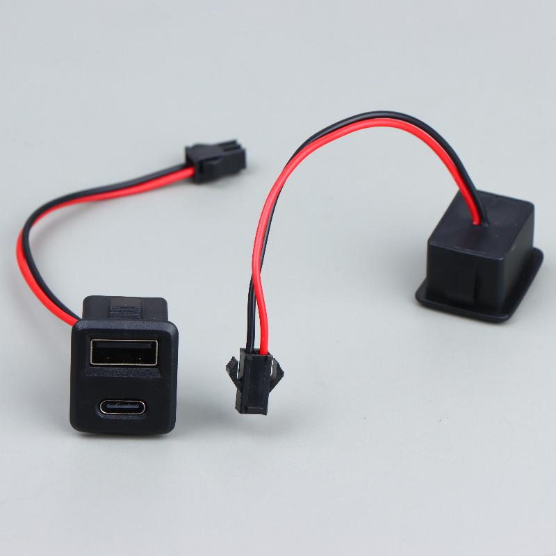 Double Layer Type-C Socket USB Female Base with Cable Connector 1/2/5Pcs for Reliable Device Connection and Charging