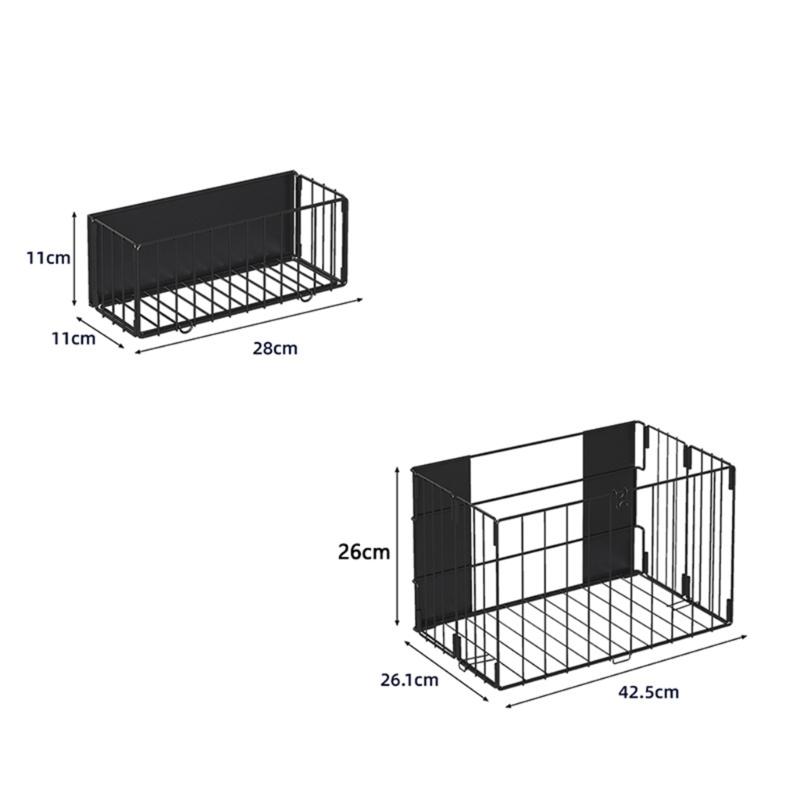 Foldable Metal Mesh Hamper Magnetic Wall Mounted Laundry Basket For Closet Organization Without Drilling Tools
